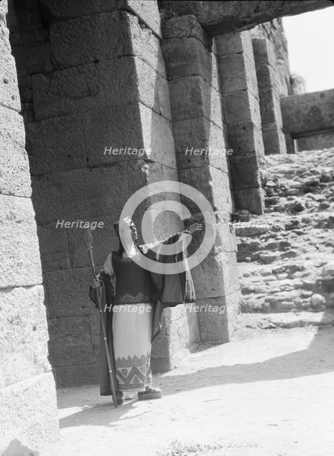Kanellos dance group at ancient sites in Greece, 1929 Creator: Arnold Genthe.