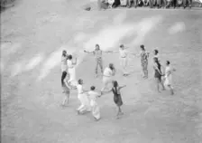 Kanellos dance group at ancient sites in Greece, 1929 Creator: Arnold Genthe
