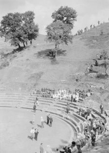Kanellos dance group at ancient sites in Greece, 1929 Creator: Arnold Genthe