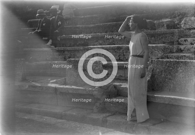 Kanellos dance group at ancient sites in Greece, 1929 Creator: Arnold Genthe.