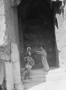 Kanellos dance group at ancient sites in Greece, 1929 Creator: Arnold Genthe