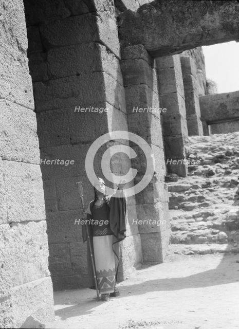 Kanellos dance group at ancient sites in Greece, 1929 Creator: Arnold Genthe.