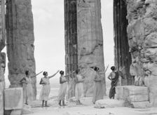 Kanellos dance group at ancient sites in Greece, 1929 Creator: Arnold Genthe