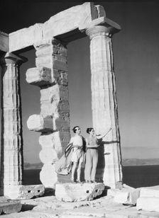 Kanellos dance group at ancient sites in Greece, 1929 Creator: Arnold Genthe