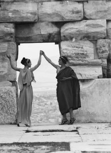 Kanellos dance group at ancient sites in Greece, 1929 Creator: Arnold Genthe