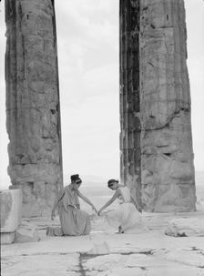 Kanellos dance group at ancient sites in Greece, 1929 Creator: Arnold Genthe