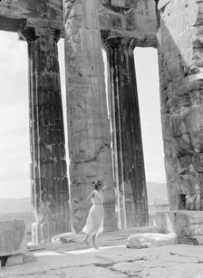 Kanellos dance group at ancient sites in Greece, 1929 Creator: Arnold Genthe