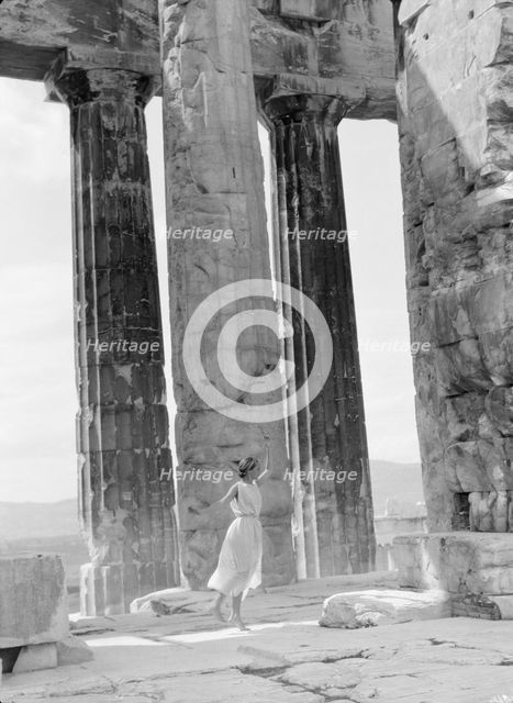 Kanellos dance group at ancient sites in Greece, 1929 Creator: Arnold Genthe.
