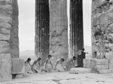Kanellos dance group at ancient sites in Greece, 1929 Creator: Arnold Genthe