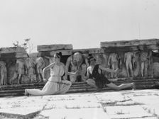 Kanellos dance group at ancient sites in Greece, 1929 Creator: Arnold Genthe