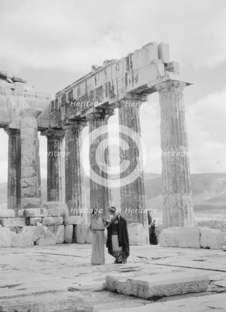 Kanellos dance group at ancient sites in Greece, 1929 Creator: Arnold Genthe.