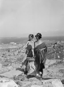 Kanellos dance group at ancient sites in Greece, 1929 Creator: Arnold Genthe