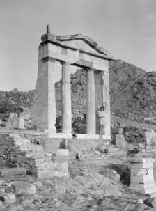 Kanellos dance group at ancient sites in Greece, 1929 Creator: Arnold Genthe