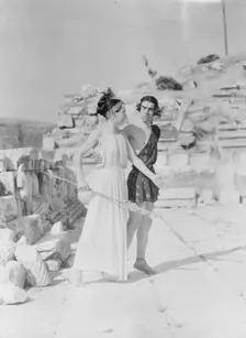 Kanellos dance group at ancient sites in Greece, 1929 Creator: Arnold Genthe