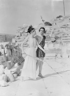 Kanellos dance group at ancient sites in Greece, 1929 Creator: Arnold Genthe