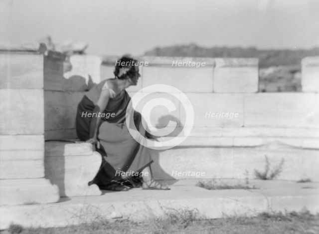 Kanellos dance group at ancient sites in Greece, 1929 Creator: Arnold Genthe.