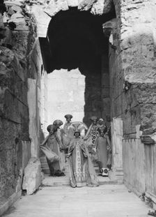 Kanellos dance group at ancient sites in Greece, 1929. Creator: Arnold Genthe