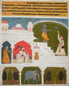 Kanhra Ragini, Third Wife of Dipak Raga, Folio from a Ragamala..., between c1700 and c1730. Creator: Unknown