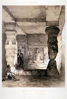 Kannari, Interior of a Small Vihara India, 1845. Artist: Thomas Colman Dibdin