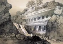 Kannari (sic), View of Durbar Cave. Artist: John Weale