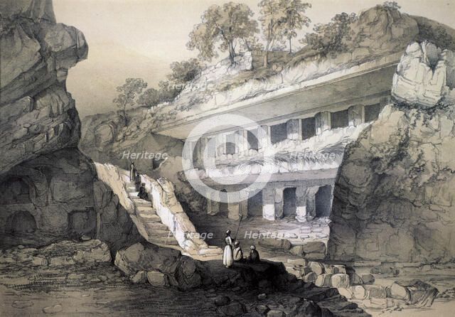 Kannari (sic), View of Durbar Cave. Artist: John Weale