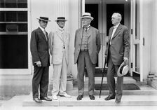 Kansas City Bankers, Charles S. Keith; R.A. Long; J.B. White; Sen. W.J. Stone of Mo., 1914. Creator: Harris & Ewing