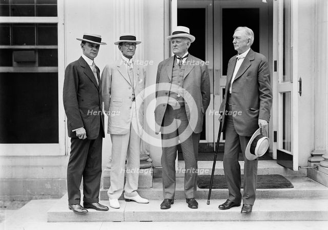 Kansas City Bankers, Charles S. Keith; R.A. Long; J.B. White; Sen. W.J. Stone of Mo., 1914. Creator: Harris & Ewing.