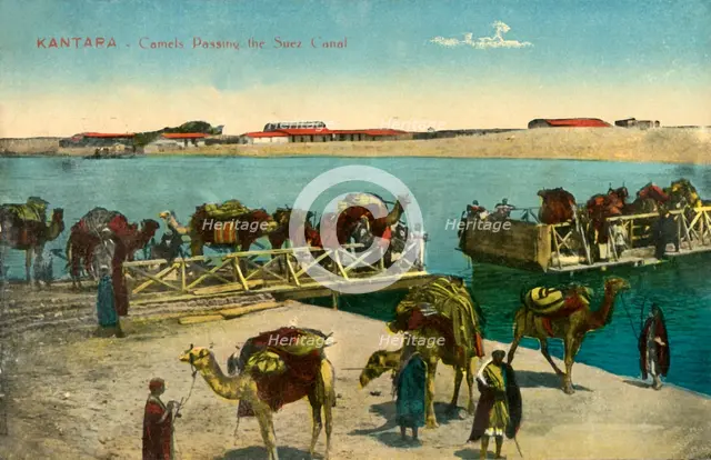 'Kantara - Camels passing the Suez Canal', c1918-c1939. Creator: Unknown.