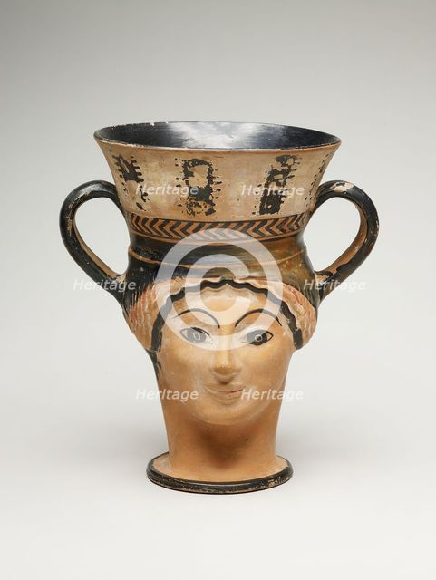 Kantharos (Wine Cup) in the Shape of a Female Head, about 480 BCE. Creator: London Class.