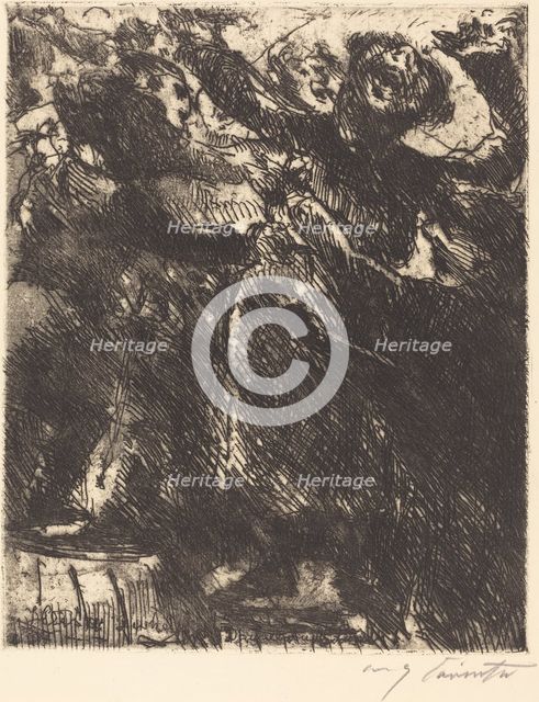 Kapuzinerpredigt?"Hetzt sich lieber herum mit der Dirn'" (The Capuchin's Sermon?..., 1923. Creator: Lovis Corinth.