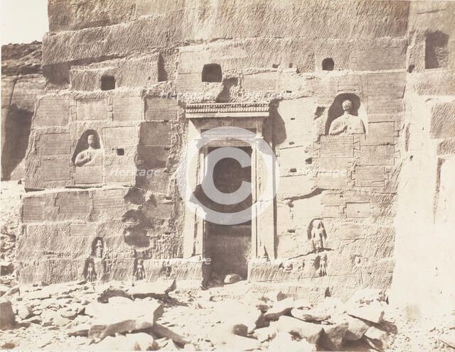 Kardâcy, Sanctuaire, Niches et Inscriptions Taillées dans les Carrières, 1851-52, printed 1853-54. Creator: Félix Teynard.