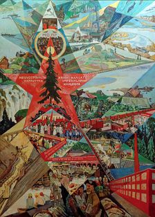 Karelia and Murmansk (agitation panel), 1926. Creator: Vogeler, Heinrich (1872-1942)