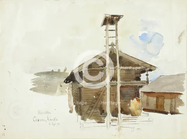 Karelian buildings, 1896. Creator: Ottilia Adelborg.