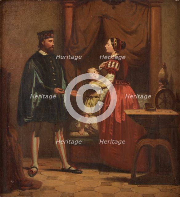 Karin Månsdotter, Eric XIV and Son Gustav, 1858. Artist: Blackstadius, Johan Zacharias (1816-1875)