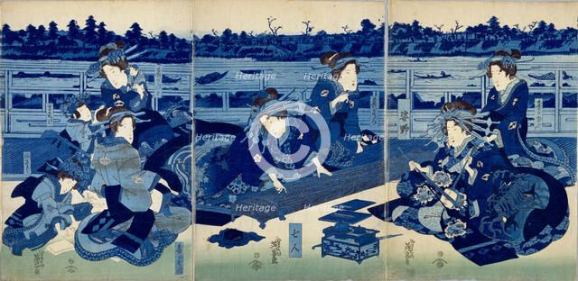 Karitaku no yujo, 1835. Creator: Eisen, Keisai (1790-1848).
