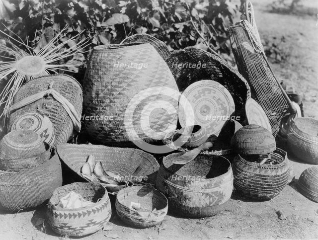 Karok baskets, c1923. Creator: Edward Sheriff Curtis.