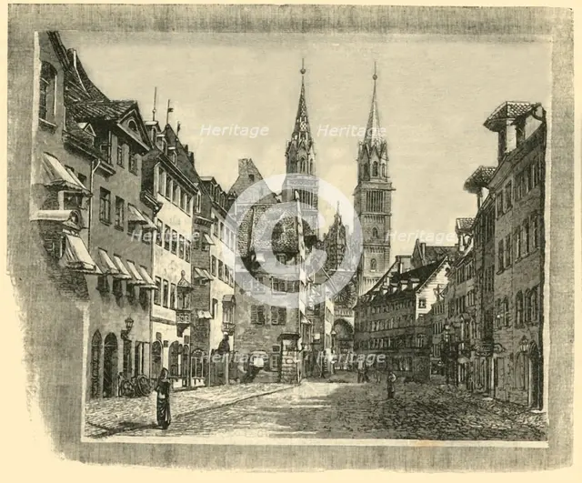 'Karolinen-Strasse and Church of St. Lawrence, Nuremberg', 1890.   Creator: Unknown.