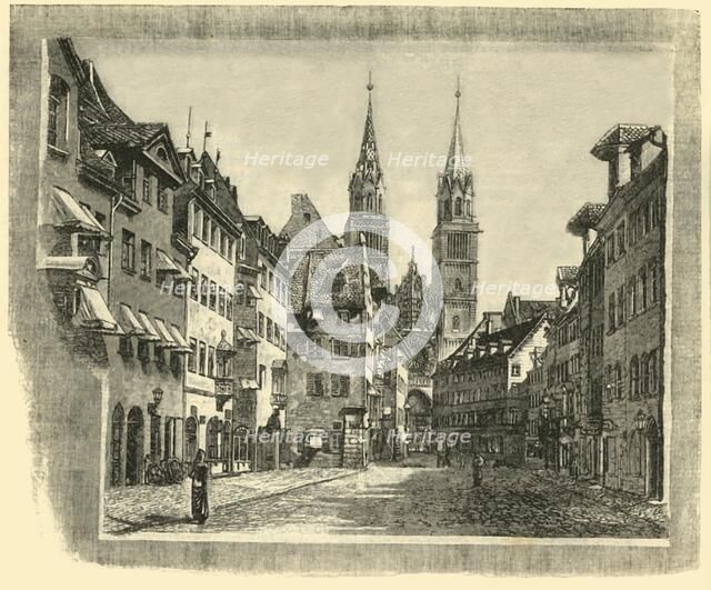 'Karolinen-Strasse and Church of St. Lawrence, Nuremberg', 1890.   Creator: Unknown.
