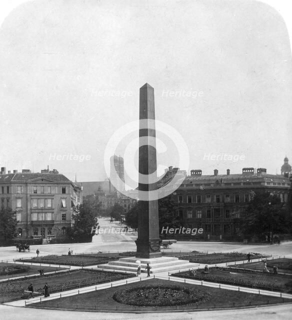 Karolinenplatz, Munich, Germany, c1900s.Artist: Wurthle & Sons