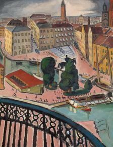 Karl Johans Torg, Stockholm, 1914. Creator: Isaac Grunewald