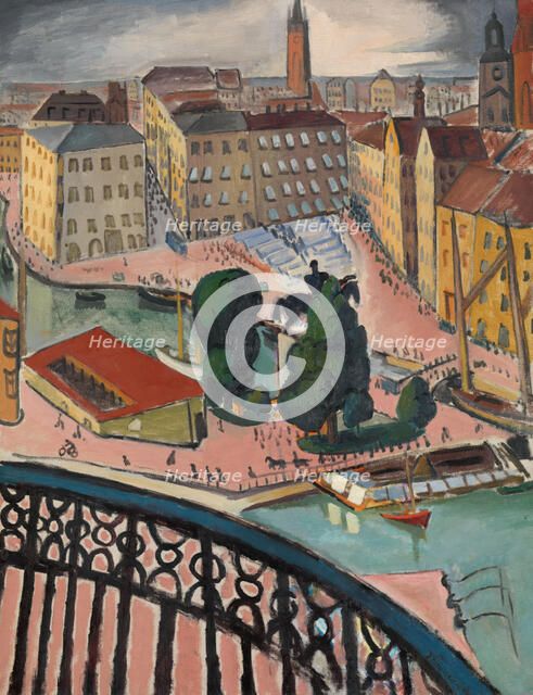 Karl Johans Torg, Stockholm, 1914. Creator: Isaac Grunewald.