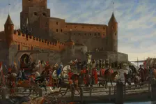 Karl Knutson Bonde Leaving Vyborg Castle for the Royal Election in Stockholm 1448, 1886. Creator: Severin Falkman