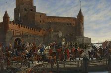 Karl Knutson Bonde Leaving Vyborg Castle for the Royal Election in Stockholm 1448, 1886. Creator: Severin Falkman
