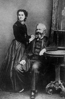 Karl Marx (1818-1883) and his daughter Jenny Caroline Marx (1844-1883), 1869. Creator: Anonymous