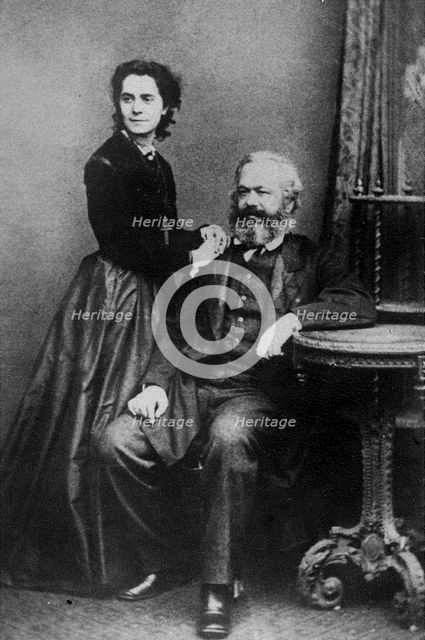 Karl Marx (1818-1883) and his daughter Jenny Caroline Marx (1844-1883), 1869. Creator: Anonymous.