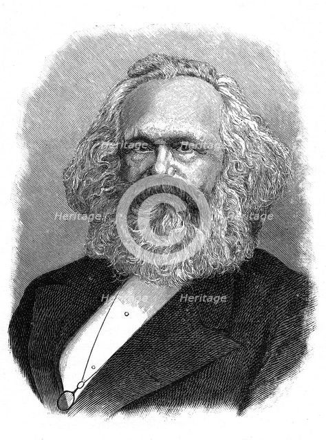 Karl Marx, 19th century German political, social and economic theorist. Artist: Unknown