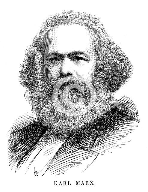 Karl Marx, 19th century German political, social and economic theorist. Artist: Unknown