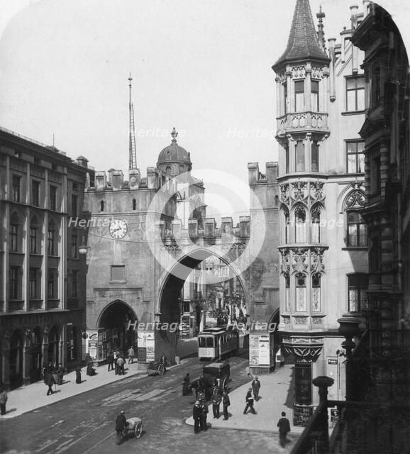 Karlstor Gate, Munich, Germany, c1900s.Artist: Wurthle & Sons