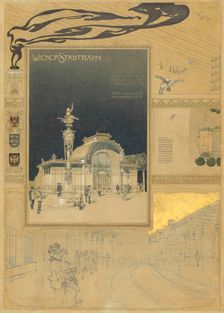 Karlsplatz Stadtbahn Station in Vienna, 1895-1900. Creator: Wagner, Otto Koloman (1841-1918)