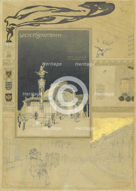 Karlsplatz Stadtbahn Station in Vienna, 1895-1900. Creator: Wagner, Otto Koloman (1841-1918).